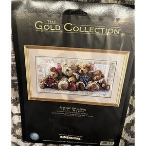 RARE Dimensions Gold collection Row of Love 35039 Cross stitch kit